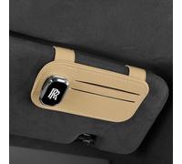 CXFFB Car Glasses Holder for Rolls-Royce Phantom Ghost Cullinan Wraith Dawn Sun Visor Ticket Card Clip Emblem Accessories,Beige