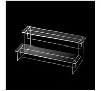 CXGBQSJ Clear Acrylic Second Floor Level Display Stand Step Shelf for Organising Collectibles, Accessories and Figurines for Shop Counter or Desk Use,29cm