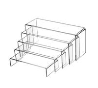 CXGBQSJ Desktop Display Stand in Clear Acrylic, Transparent Riser for Retail Showcase, Collectible Figures and Countertop Storage,40*40*10cm