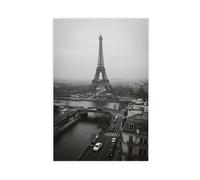 CXGFEFFG Aerial, Eiffel, Tower, Fog, Street, Car2 Canvas Poster Wall Art Decor Print Picture Paintings for Living Room 12x18inch(30x45cm)