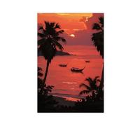 CXGFEFFG Aerial, Thailand, Beach, Sunset, Longboat, Coconut Canvas Poster Wall Art Decor Print Picture Paintings for Living Room 12x18inch(30x45cm)
