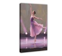 CXGFEFFG Ballet Leap Spotlight Canvas Poster Bedroom Decor Landscape 20x30inch(50x75cm)