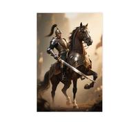 CXGFEFFG Horse in Cavalry Uniform with Sword. Canvas Poster Wall Art Decor Print Picture Paintings for Living Room 12x18inch(30x45cm)