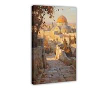 CXGFEFFG Oil, Painting, Jerusalem, Sunset, Stone, Street Canvas Poster Wall Art Decor Print Picture Paintings for Living Room 24x36inch(60x90cm)