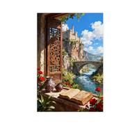 CXGFEFFG Oriental Carved Wooden Window, Exotic C Canvas Poster Bedroom Decor Gift 12x18inch(30x45cm)