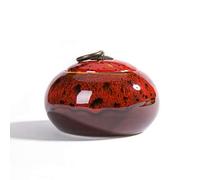 CXGFRGH Pet Cremation Urns, Mini Handmade Ceramic Cremation Urn for Small Dogs, Cats, Human Ashes, of Memorial, Funeral Box(Red)