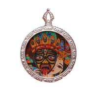 CXGFRGH Thangka Pendant, Buddha Pendant Necklace Buddhist Thangka Long Praying Handmade Braided Rope Chain