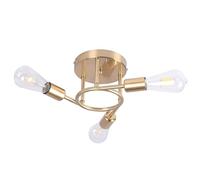CXGLEAMING Gold 3 Light Small Chandelier Ceiling Light E27 Semi Flush