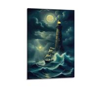 CXHJCA Lighthouse Poster Sunken Secrets Poster Decorative Painting Canvas Wall Posters And Art Picture Print Modern Family Bedroom Decor Posters 24x36inch(60x90cm)