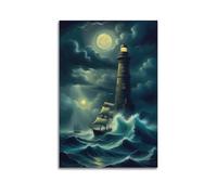 CXHJCA Lighthouse Poster Sunken Secrets Poster Decorative Painting Canvas Wall Posters And Art Picture Print Modern Family Bedroom Decor Posters 20x30inch(50x75cm)