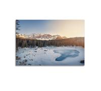 CXHJCA Mural Nature Poster Forest Mountains Snow Surrounded Winter Poster Decorative Painting Canvas Wall Posters And Art Picture Print Modern Family Bedroom Decor Posters 24x36inch(60x90cm)