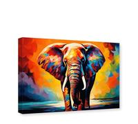 CXHOSTENT Abstract Elephant Canvas Wall Art Colorful Animal Painting Print Elephant Pictures Artwork Large Living Room Decor Frame (Elephant - 1, 30.00 x 45.00 cms)
