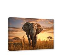 CXHOSTENT African Elephant Canvas Wall Art Animal Pictures Wall Decor Wild Animals Painting Print Wildlife Poster Living Room Decor Frame (Elephant - 3, 50.00 x 75.00 cms)