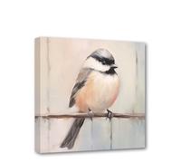 CXHOSTENT Birds Canvas Wall Art Blue Gray Bird Standing on Branch Pictures Print Animal Painting Artwork Living Room Decor Frame (Birds - 2, 30.00 x 30.00 cms)