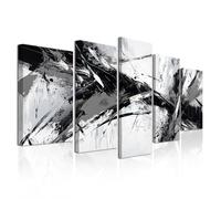 CXHOSTENT Black and White Canvas Wall Art 5 Piece Large Black and Grey Abstract Wall Decor Modern Minimalist Canvas Painting for Bedroom Ready to Hang (Grey, 10x16inx2 10x20inx2 10x24inx1)