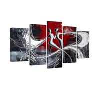CXHOSTENT Black White and Red Abstract Canvas Wall Art 5 Pieces Modern Sexy Dancer Picture Prints Large Painting Artwork for Bedroom Decor Framed (8"x14"x2 8"x18"x2 8"x22"x1)