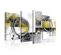 CXHOSTENT Black Yellow Grey Wall Art Large 5 Pieces Abstract Wall Decor Canvas Prints Modern Artwork Living Room Bedroom Office Home Decor Framed (Grey, 12x20inx2 12x30inx2 12x40inx1)