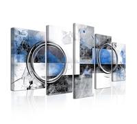 CXHOSTENT Blue Abstract Wall Decor 5 Pieces Blue Grey and Black Picture Prints Large Abstract Canvas Wall Art Painting Modern Artwork for Home Decor Framed (White, 8x14inx2 8x18inx2 8x22inx1)