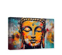 CXHOSTENT Buddha Canvas Wall Art Abstract Buddha Statue Painting Print Zen Pictures Meditation Spirit Bedroom Yoga Room Decor Frame (Buddha - 2, 30.00 x 45.00 cms)