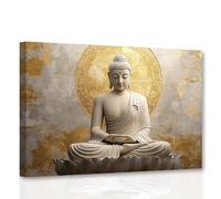 CXHOSTENT Buddha Canvas Wall Art Zen Pictures Meditation Painting Print Buddha Statue Decor Yoga Room Office Decoration Framed (45L x 30W cm)