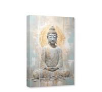 CXHOSTENT Buddha Canvas Wall Art Zen Pictures Wall Decor Vintage Buddha Statue Painting Print Modern Meditation Bathroom Decor Frame (Buddha - 1, 30.00 x 45.00 cms)