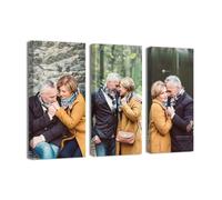 CXHOSTENT Custom Canvas Prints with Your Photos 3 Piece Personalized Pictures to Canvas Customized Family Wedding Baby Picture Wall Art Ready to Hang (Frame, 30.00 x 60.00 cms x 3PCS)