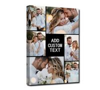 CXHOSTENT Custom Canvas Prints with Your Photos Personalized Pictures Collage Wall Art Customized Collage Picture Canvas for Valentines Day Wedding Images (Custom-B4, 50.00 x 75.00 cms)