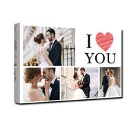CXHOSTENT Custom Canvas Prints with Your Photos Personalized Pictures Collage Wall Art Customized Collage Picture Canvas for Valentines Day Wedding Images (Custom-B5, 30.00 x 45.00 cms)