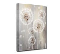 CXHOSTENT Dandelion Canvas Wall Art White Flower Painting Vintage Farm Floral Picture Prints for Modern Rustic Farmhouse Kitchen Decor (Dandelion-3, 30.00 x 45.00 cms)