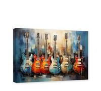 CXHOSTENT Guitar Canvas Wall Art Vintage Style Guitar Pictures Wall Decor Musical Themed Painting Poster Music Hall Bar Decor Frame (Guitar - 2, 30.00 x 45.00 cms)