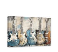 CXHOSTENT Guitar Canvas Wall Art Vintage Style Guitar Pictures Wall Decor Musical Themed Painting Poster Music Hall Bar Decor Frame (Guitar - 3, 30.00 x 45.00 cms)