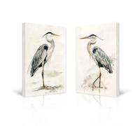 CXHOSTENT Heron Canvas Wall Art 2 Pieces Sea Bird Heron Picture Coastal Birds Poster Prints Beach Animal Painting for Farmhouse Bathroom Decor Framed (Gray, 30.00 x 40.00 cms x 2PCS)