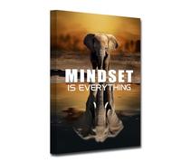 CXHOSTENT Inspirational Wall Art Mindset Motivational Quotes Poster Baby Elephant and Elephant Canvas Prints Paintings for Office Library Decor Frame (Inspirational-1, 30.00 x 45.00 cms)