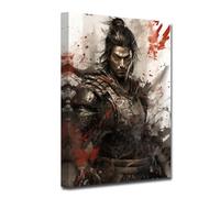 CXHOSTENT Japanese Samurai Canvas Wall Art Japan Warrior Portrait Painting Prints Armored Samurai Picture Bushido Artwork for Boy Man Room Decor (Samurai-4, 50.00 x 75.00 cms)