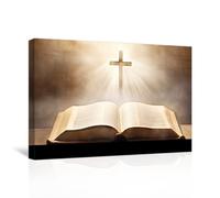 CXHOSTENT Jesus Canvas Wall Art Holy Bible and Cross Pictures Prints God Poster Christian Spiritual Paintings for Office Prayer Room Decor (Jesus-1, 30.00 x 45.00 cms)