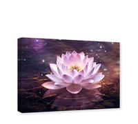 CXHOSTENT Lotus Flower Canvas Wall Art Zen Pictures Wall Decor Pink Floral Blooming Painting Meditation Spirit Bathroom Yoga Room Decor Frame (Lotus - 1, 60.00 x 90.00 cms)