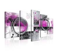 CXHOSTENT Pink Wall Decor Pink Gray Black Abstract Canvas Wall Art Large 5 Piece Picture Prints Modern Living Room Bedroom Office Home Decor Framed (Grey, 8x14inx2 8x18inx2 8x22inx1)