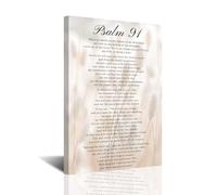 CXHOSTENT Psalm 91 Wall Art Inspirational Bible Verses Poster Prints Motivational Scripture Painting for Church Prayer Room Bedroom Decor Framed (Psalm91-1, 20l x 16w)