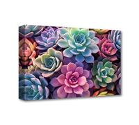 CXHOSTENT Succulent Canvas Wall Art Watercolor Succulent Plant Bloom Painting Prints Abstract Tropical Desert Botanical Flowers Poster for Office Decor (Succulent-2, 70.00 x 105.00 cms)