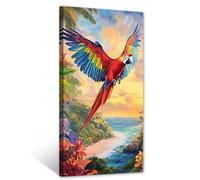 CXHOSTENT Tropical Bird Wall Art Parrot Pictures Colorful Bird Prints Jungle Animal Canvas Art Rainforest Poster Living Room Office Decor Framed (30L x 60W cm)