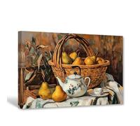 CXHOSTENT Vintage Kitchen Wall Art Antique Fruit Pictures Pear Canvas Print Food Poster Rustic Farmhouse Kitchen Decor Framed (40L x 60W cm)