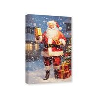 CXHOSTENT Vintage Santa Claus Canvas Wall Art - Christmas Pictures Wall Decor - Winter Santa Claus Portrait Painting Print Artwork Decor Frame (5, 30.00 x 45.00 cms)
