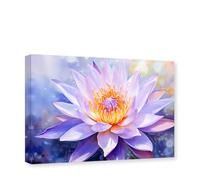 CXHOSTENT Zen Canvas Wall Art Lotus Flower Bloom Picture Prints Purple Floral Painting Meditation Spirit Bathroom Yoga Room Decor Frame (Lotus - 2, 40.00 x 60.00 cms)
