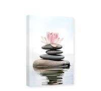 CXHOSTENT Zen Canvas Wall Art Lotus Flower Zen Stone in Water Pictures Print Meditation Spirit Bathroom Spa Room Decor Frame (Zen - 3, 40.00 x 60.00 cms)