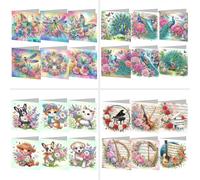 CXINLky 5D DIY Diamond Art Painting Cards, 2024 Novelties Diamond Art Christmas Cards with Envelope, 24 Pieces Diamond Art Cards Birthday, Gift Card Holidays for Family B