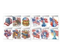 CXINLky 5D DIY Diamond Art Painting Cards, Diamond Art USA Elements Cards with White Envelope, Gift Card, Holidays for Family, Lovers, Friends (2 Pieces)