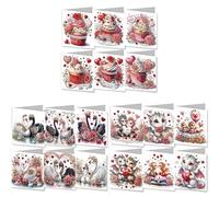 CXINLky 5D DIY Diamond Art Painting Valentine's Day Cards, 2025 Novelties Diamond Painting Cards, 6 Pieces Diamond Art Cards, Birthday, Gift Card Holidays for Family, Lovers, 3 Pieces B