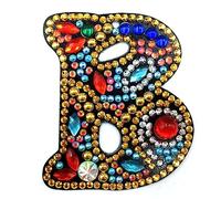 CXINLky 5D DIY Diamond Painting Keyring, Creative Letter Diamond Painting Gift Craft Set, Diamond Painting Pictures Sticker Pendant B