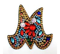 CXINLky 5D DIY Diamond Painting Keyring, Creative Letter Diamond Painting Gift Craft Set, Diamond Painting Pictures Sticker Pendant M