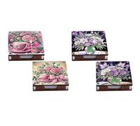 CXINLky Diamond Art Leather Note Box, 2 Pieces Diamond Art Note Box with 120 Sheets, White, Note Box, Note Box for Home, Office, 2 Pieces